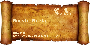 Merkle Milda névjegykártya